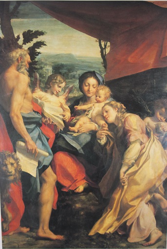コレッジョ 聖母子と聖ヒエロニムスとマグダラのマリア