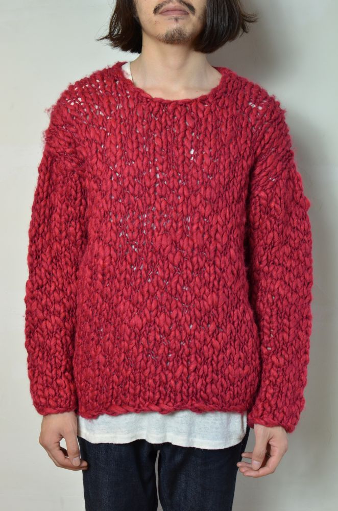 UNUSED (アンユーズド) Hand-knit crew neck sweater | City Lights VOICE