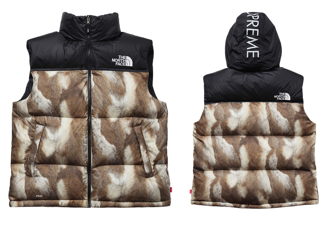 Supreme × The North Face 2013 A/W Fur Print Nuptse Jacket / Vest 